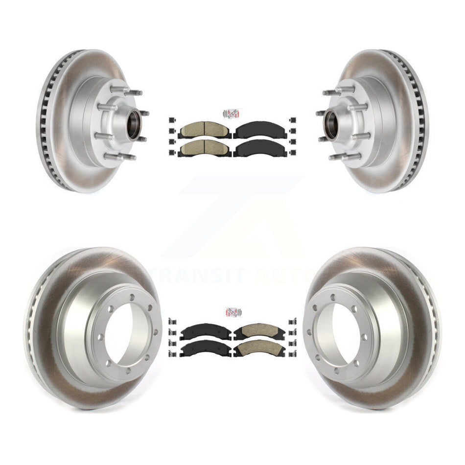 Front Rear Ceramic Pad Coat Brake Rotor Kit For 09-10 Ford E-450 Super Duty DIESEL engine KGA-105527