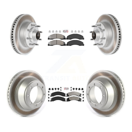 Front Rear Semi-Metallic Pad Coat Brake Rotor Kit For Ford E-450 Super Duty DIESEL engine KGA-105531