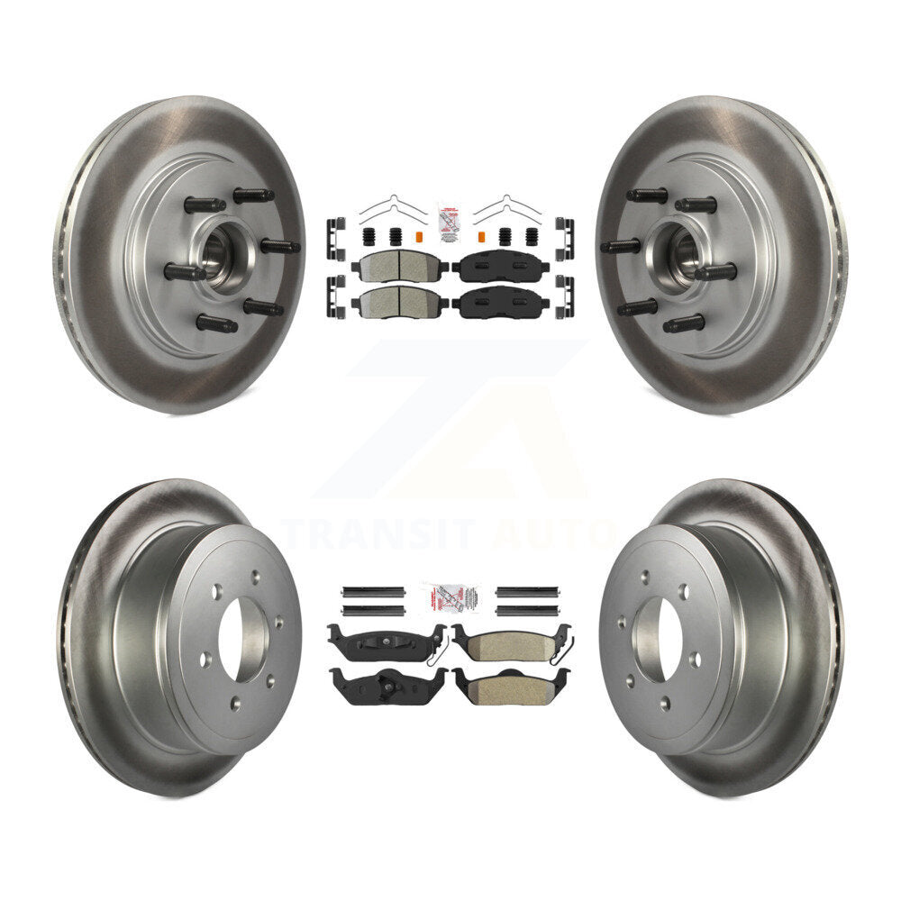 Front Rear Semi-Metallic Pad Coat Disc Brake Rotor Kit For Ford F-150 Lincoln Mark LT RWD KGA-105534