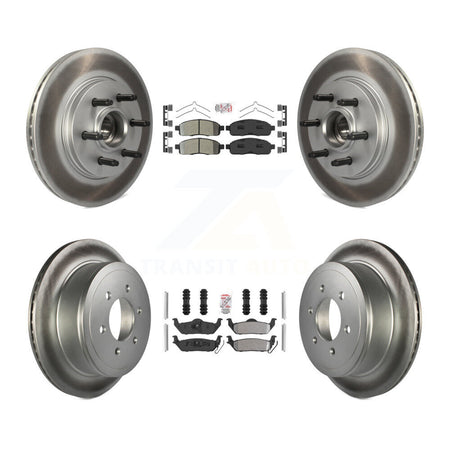 Front Rear Semi-Metallic Pad Coat Disc Brake Rotor Kit For Ford F-150 Lincoln Mark LT RWD KGA-105537