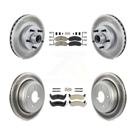 Front Ceramic Rear Semi-Metallic Pad And Coated Disc Brake Rotors Hub Kit For Mazda B2300 KGA-105539