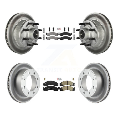 Front Rear Semi-Metallic Pad Coat Disc Brake Rotors Hub Kit For Ford Econoline Super Duty KGA-105541