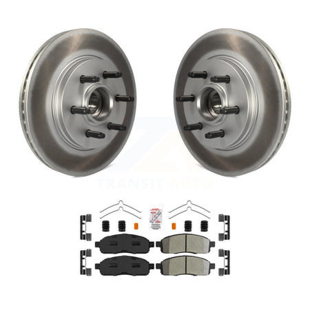 Front Coat Disc Brake Rotors Hub Semi-Metallic Pad Kit For Ford F-150 Lincoln Mark LT RWD KGA-105544