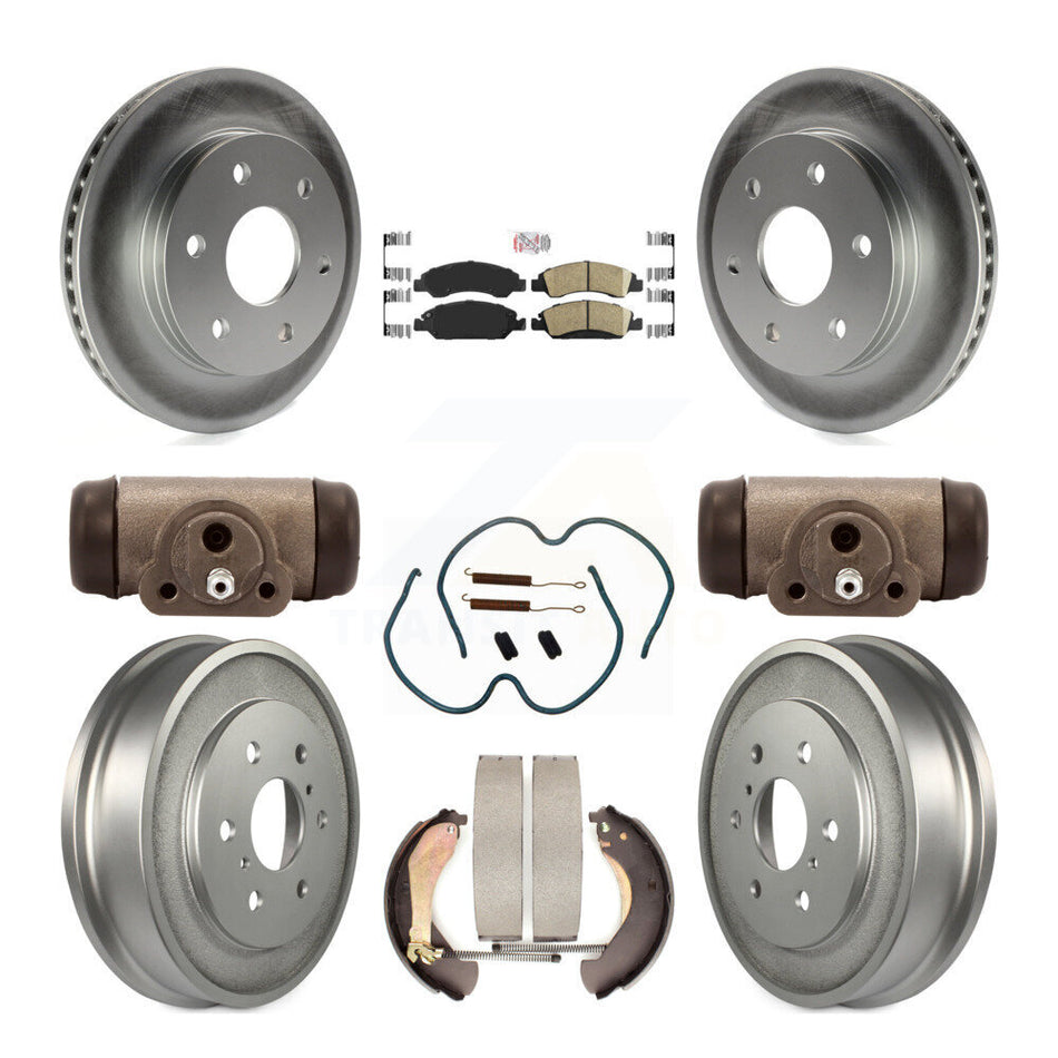 Front Rear Disc Brake Rotors Ceramic Pads And Coated Drum Kit (9Pc) For GMC Sierra 1500 KGA-105550