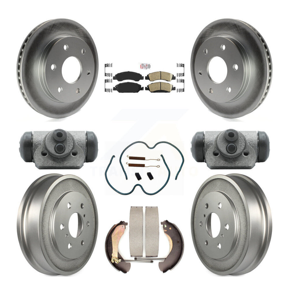 Front Rear Disc Brake Rotors Ceramic Pads And Coated Drum Kit (9Pc) For GMC Sierra 1500 KGA-105551