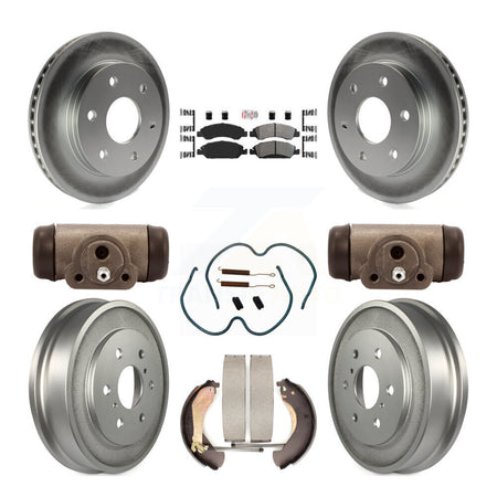Front Rear Disc Brake Rotor Semi-Metallic Pad & Coated Drum Kit (9Pc) For GMC Sierra 1500 KGA-105552