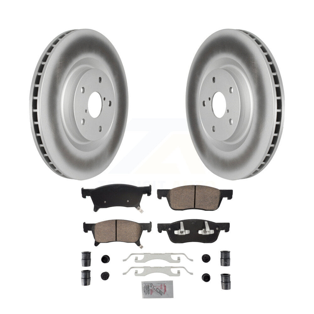 Front Coated Disc Brake Rotors And Ceramic Pads Kit For 2019-2024 Subaru Ascent KGA-105619