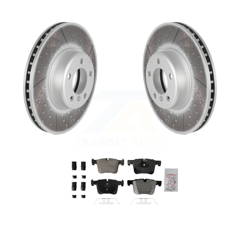 Front Coated Disc Brake Rotors And Semi-Metallic Pads Kit For BMW 335i xDrive GT KGA-105623