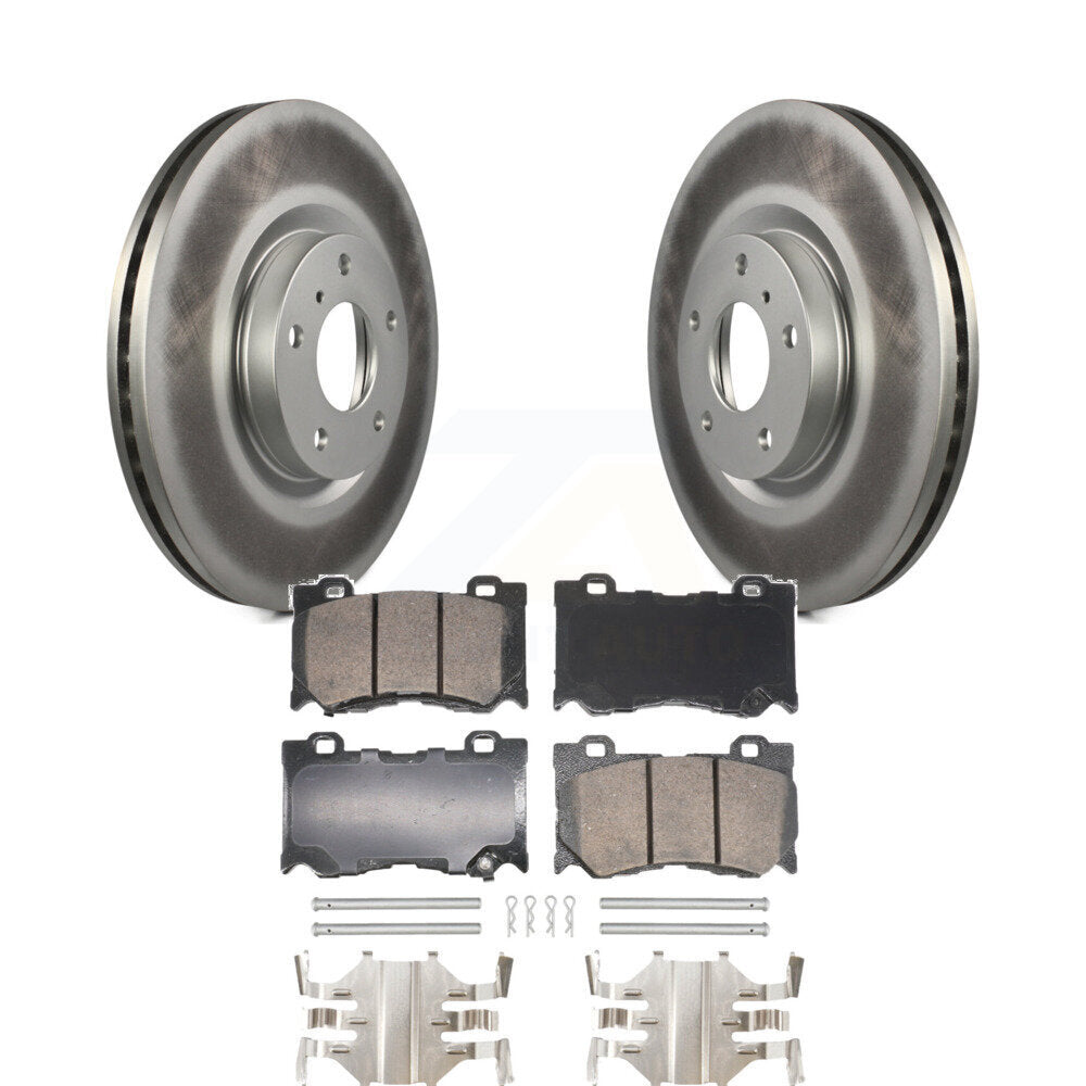 Front Coat Brake Rotors Ceramic Pad Kit For 2009-2013 INFINITI G37 AWD With Brembo Brakes KGA-105628