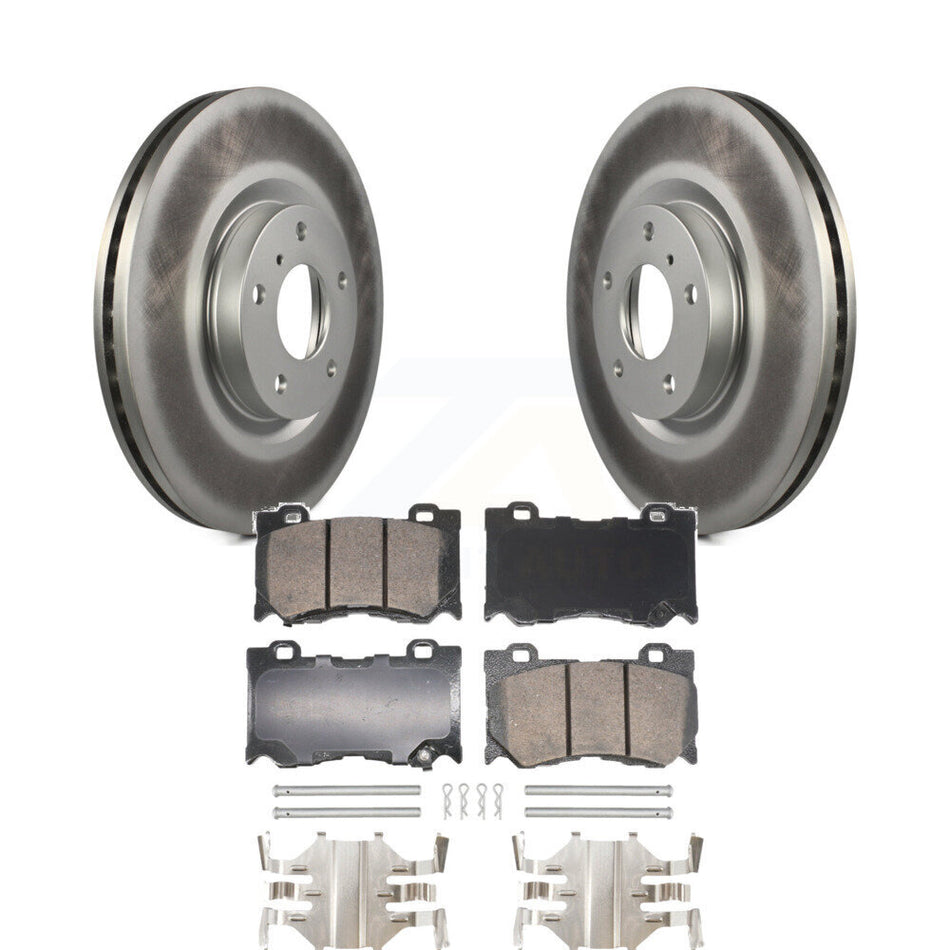 Front Coat Brake Rotors Ceramic Pad Kit For 2009-2013 INFINITI G37 AWD With Brembo Brakes KGA-105628