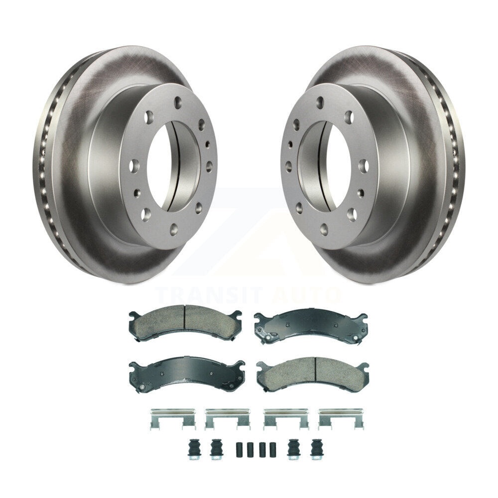 Front Coated Brake Rotors Ceramic Pad Kit For GMC Chevrolet Savana 3500 Express Sierra HD KGA-105631