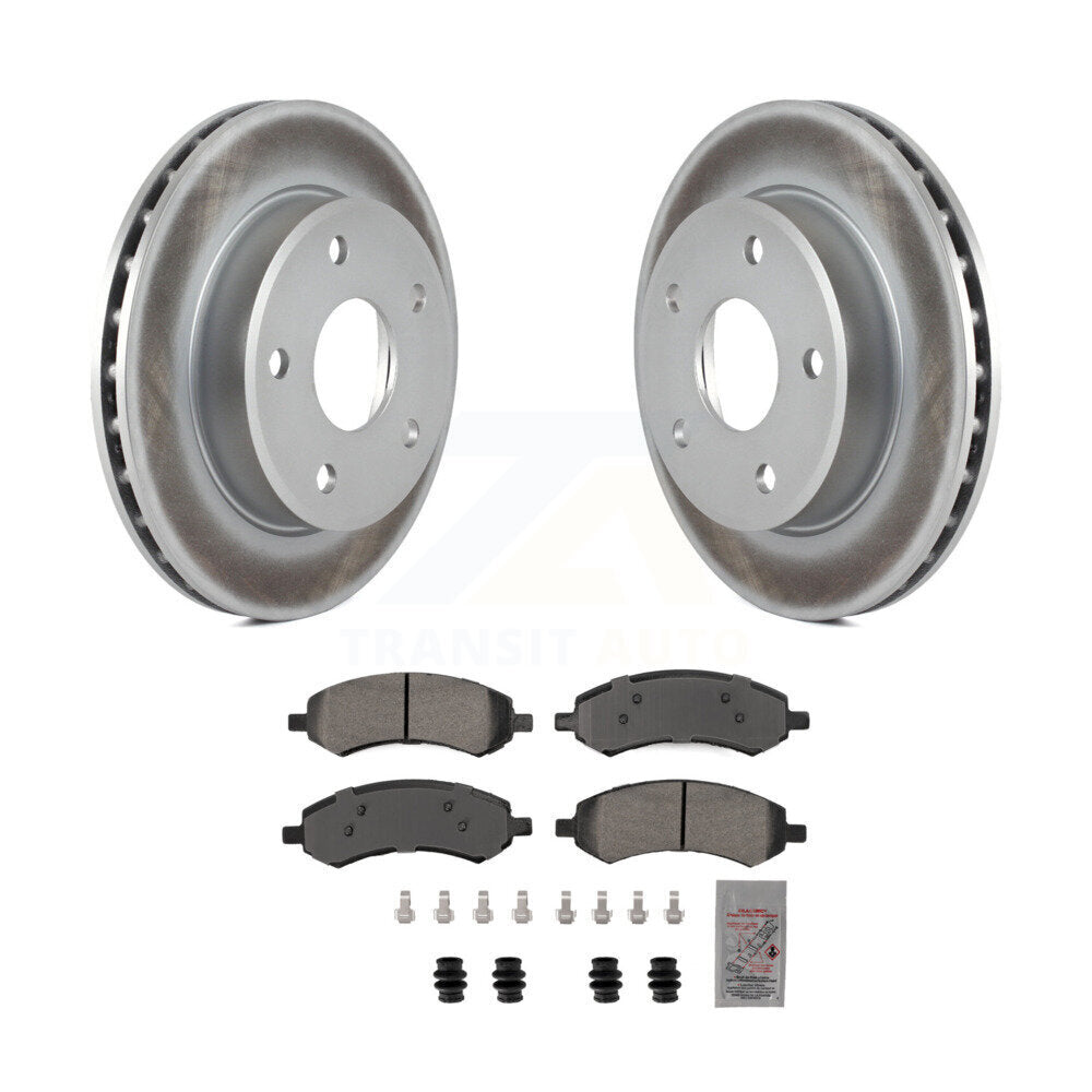 Front Coat Disc Brake Rotors Semi-Metallic Pad Kit For Dakota Dodge Ram Mitsubishi Raider KGA-105636