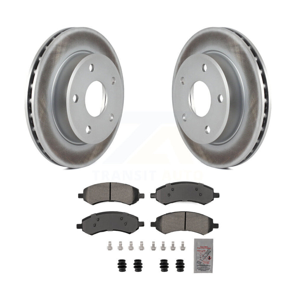 Front Coat Disc Brake Rotors Semi-Metallic Pad Kit For Dakota Dodge Ram Mitsubishi Raider KGA-105636