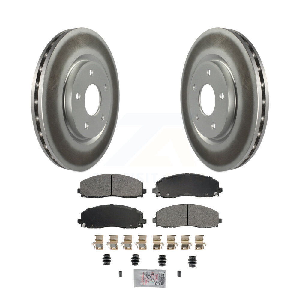 Front Coated Brake Rotor Semi-Metallic Pad Kit For Dodge Grand Caravan Journey Chrysler & KGA-105638