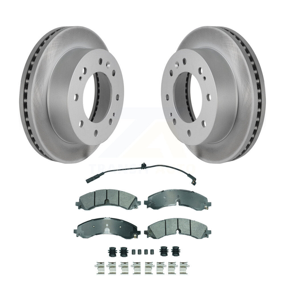Front Coated Brake Rotor Semi-Metallic Pad Kit For GMC Chevrolet Sierra 2500 HD Silverado KGA-105640