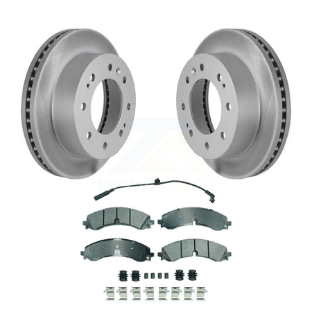 Front Coated Brake Rotor Semi-Metallic Pad Kit For GMC Chevrolet Sierra 2500 HD Silverado KGA-105640