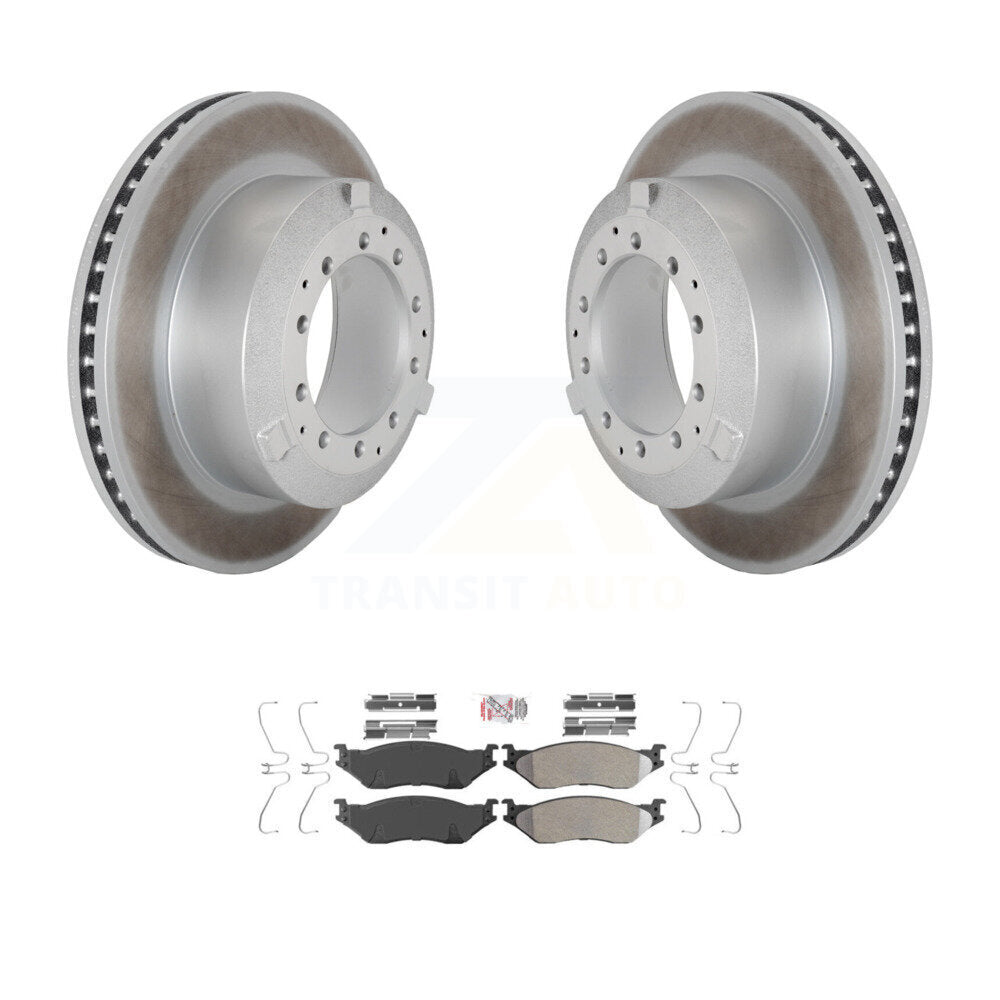 Front Coated Brake Rotor Semi-Metallic Pad Kit For International TerraStar IC Corporation KGA-105642