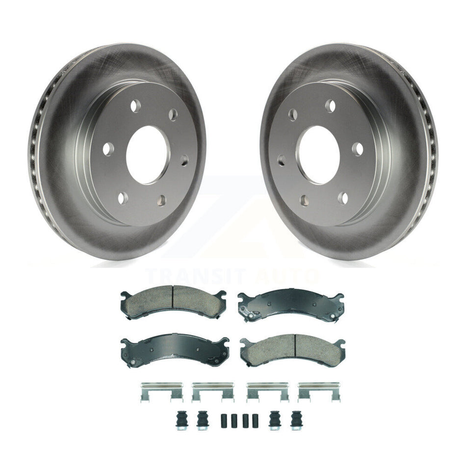 Front Coated Disc Brake Rotors Ceramic Pad Kit For 2006 Chevrolet Express 2500 GMC Savana KGA-105643