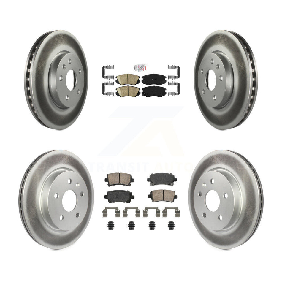 Front Rear Ceramic Pad Coated Brake Rotors Kit For Chevrolet Malibu Impala Buick LaCrosse KGA-105647