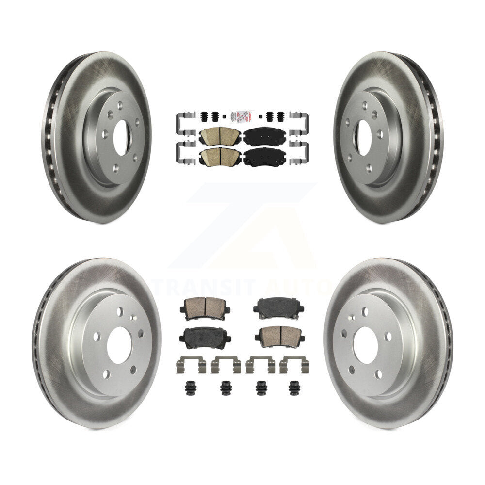Front Rear Ceramic Pad Coated Brake Rotors Kit For Chevrolet Malibu Impala Buick LaCrosse KGA-105648