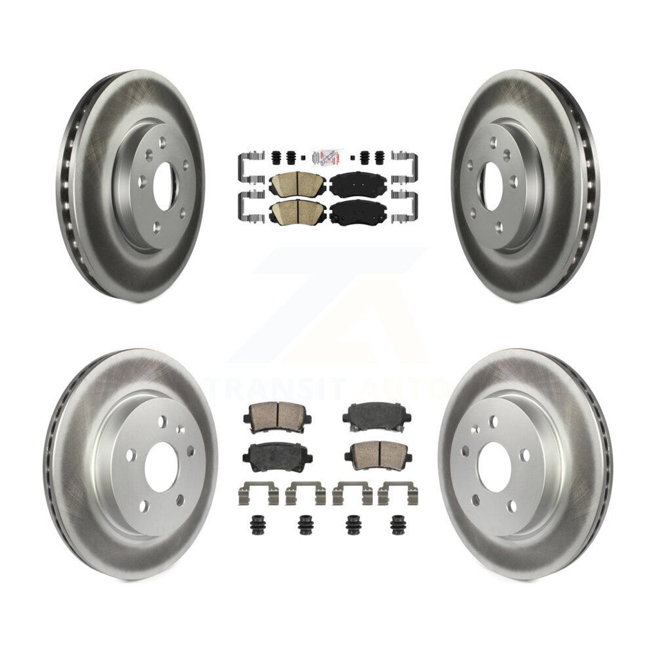 Front Rear Ceramic Pad Coated Brake Rotors Kit For Chevrolet Malibu Impala Buick LaCrosse KGA-105648