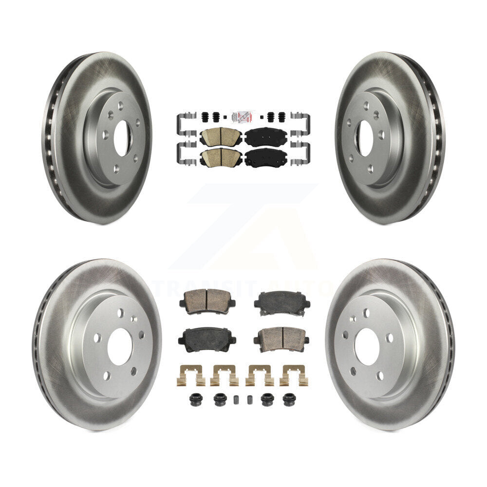 Front Rear Ceramic Pad & Coated Disc Brake Rotors Kit For Chevrolet Malibu Buick LaCrosse KGA-105650