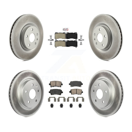 Front Semi-Metallic Rear Ceramic Pads And Coated Disc Brake Rotors Kit For Cadillac XTS KGA-105655