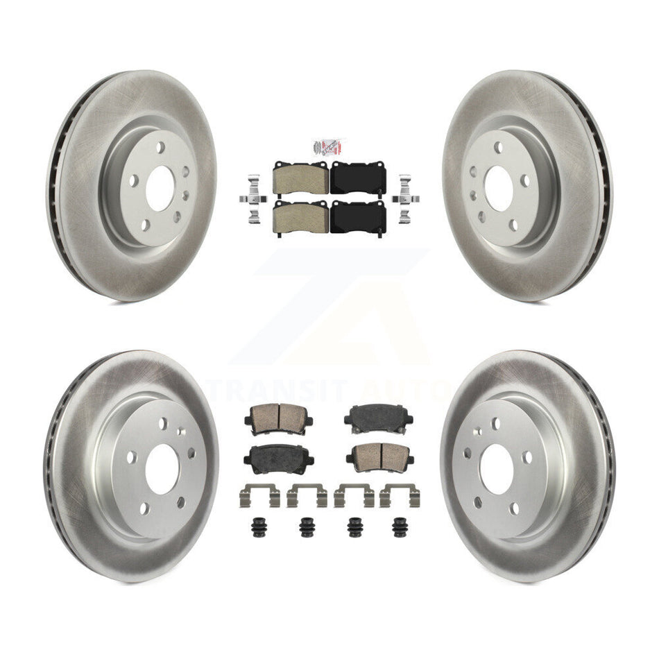Front Semi-Metallic Rear Ceramic Pads And Coated Disc Brake Rotors Kit For Cadillac XTS KGA-105655