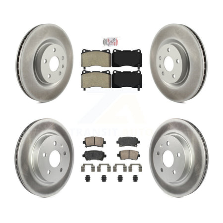 Front Semi-Metallic Rear Ceramic Pads And Coated Disc Brake Rotors Kit For Cadillac XTS KGA-105656