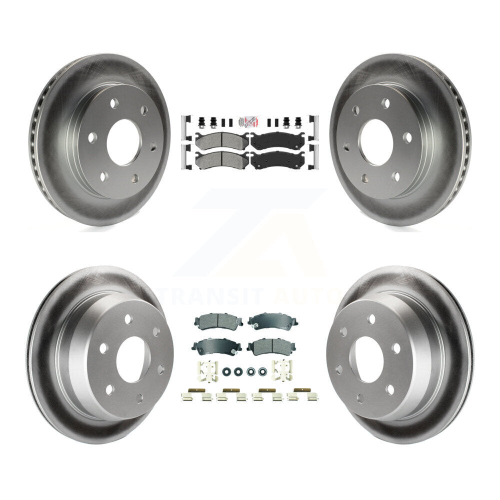 Front Rear Semi-Metallic Pad Coat Brake Rotor Kit For Chevrolet GMC Silverado 1500 Sierra KGA-105659