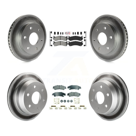 Front Rear Semi-Metallic Pad Coat Brake Rotor Kit For Chevrolet GMC Silverado 1500 Sierra KGA-105659