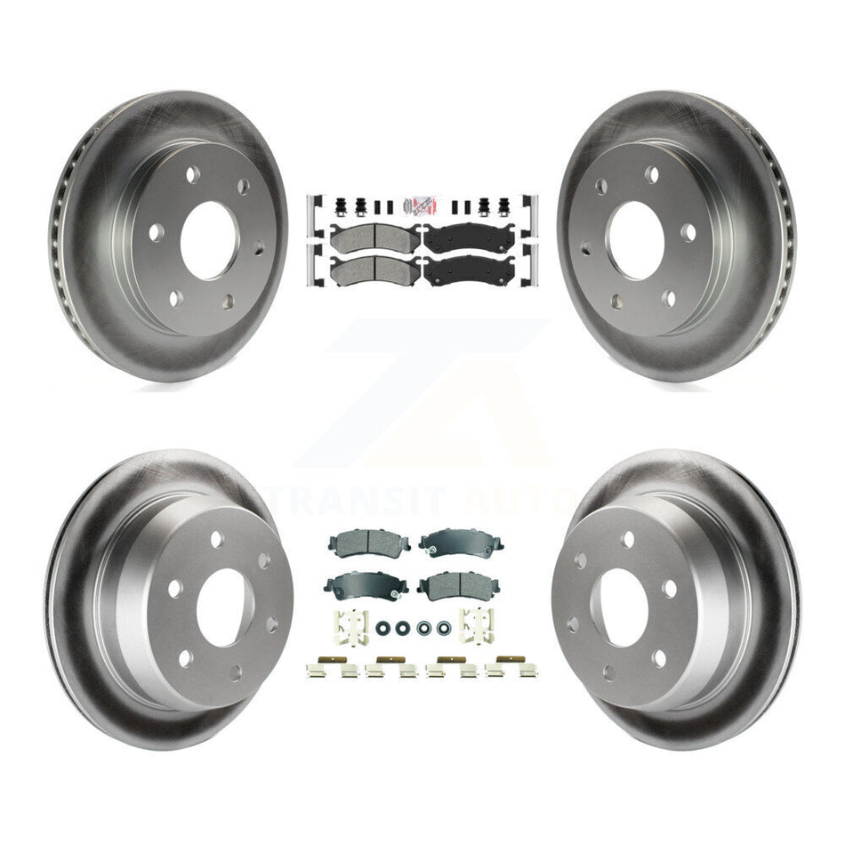 Front Rear Semi-Metallic Pad Coat Brake Rotor Kit For Chevrolet GMC Silverado 1500 Sierra KGA-105659