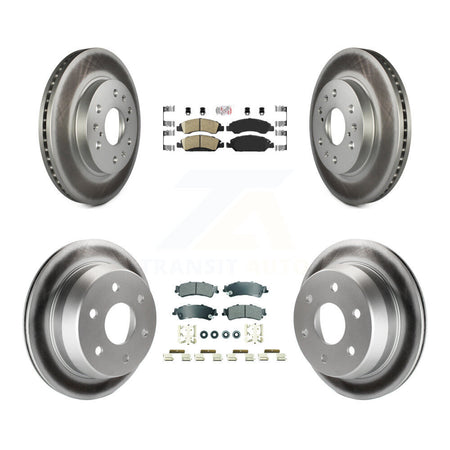 Front Ceramic Rear Semi-Metallic Pad Coated Brake Rotors Kit For Chevrolet Silverado 1500 KGA-105660