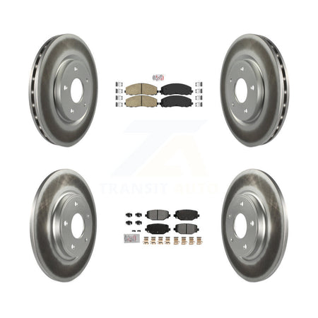 Front Ceramic Rear Semi-Metallic Pad Coat Brake Rotor Kit For Dodge Grand Caravan Journey KGA-105666