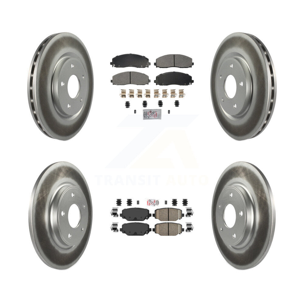 Front Semi-Metallic Rear Ceramic Pad Coat Brake Rotor Kit For Dodge Grand Caravan Journey KGA-105668
