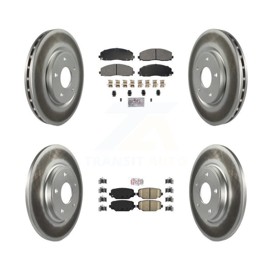Front Semi-Metallic Rear Ceramic Pad Coat Brake Rotor Kit For Dodge Grand Caravan Journey KGA-105669