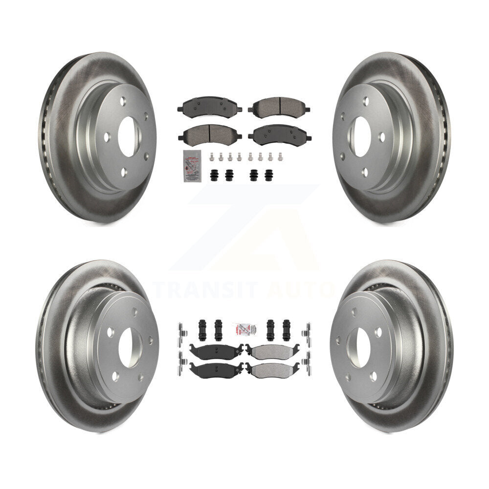 Front Rear Semi-Metallic Pad & Coated Brake Rotor Kit For Ram 1500 Classic Dodge Chrysler KGA-105674