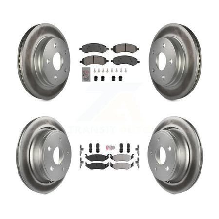 Front Rear Semi-Metallic Pad & Coated Brake Rotor Kit For Ram 1500 Classic Dodge Chrysler KGA-105674