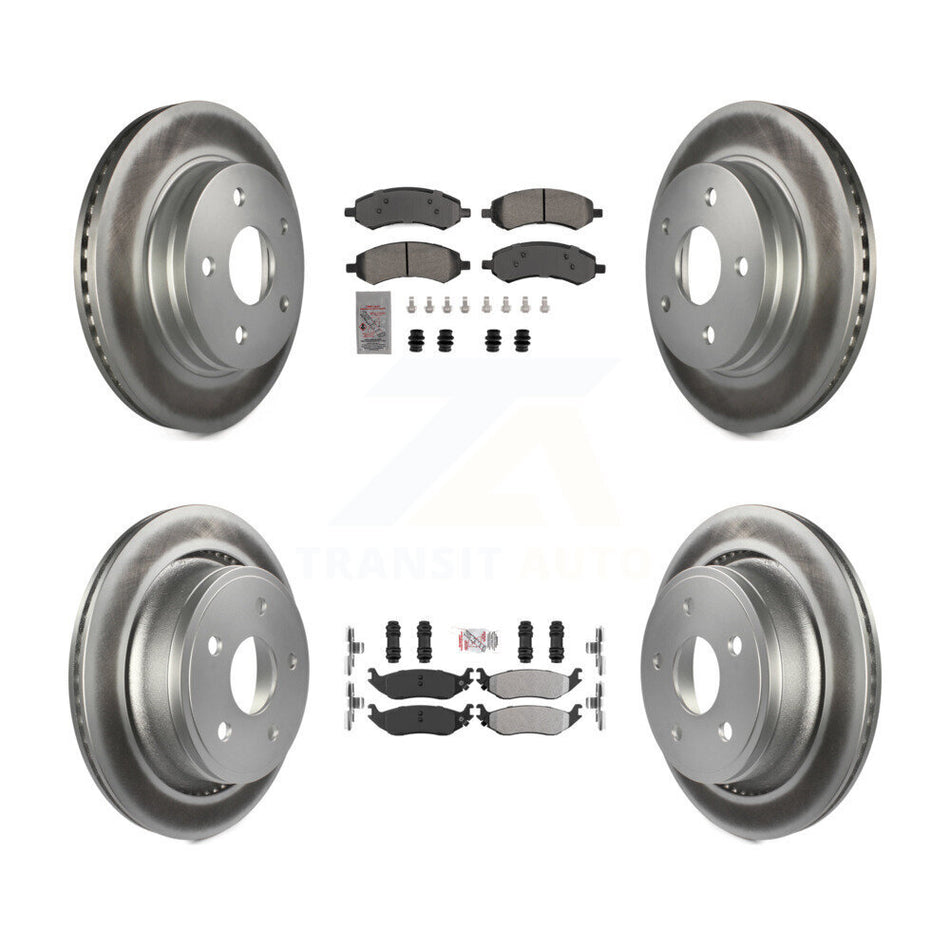 Front Rear Semi-Metallic Pad & Coated Brake Rotor Kit For Ram 1500 Classic Dodge Chrysler KGA-105674