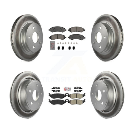 Front Rear Semi-Metallic Pad & Coated Brake Rotor Kit For Ram 1500 Classic Dodge Chrysler KGA-105675