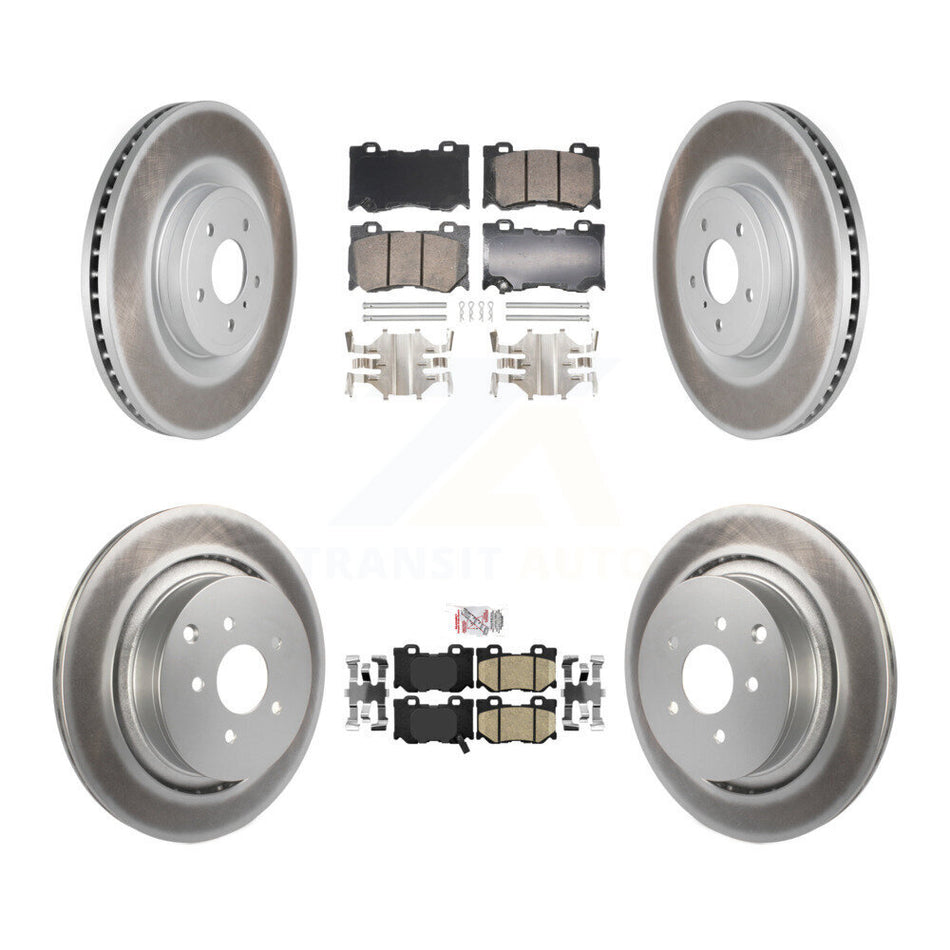 Front Rear Ceramic Pad Coated Brake Rotors Kit For INFINITI FX50 With Dual Piston Caliper KGA-105678