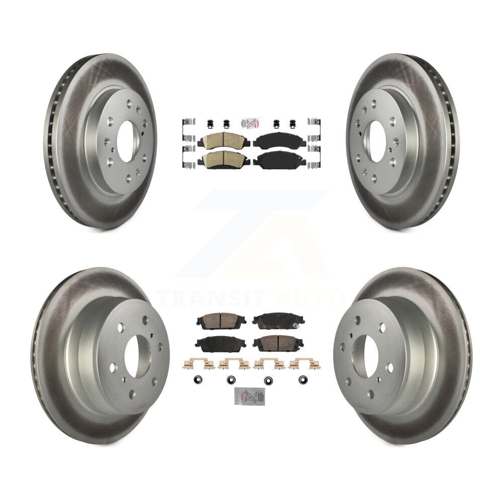 Front Rear Ceramic Pad Coat Brake Rotor Kit For GMC Sierra 1500 Chevrolet Silverado Tahoe KGA-105679