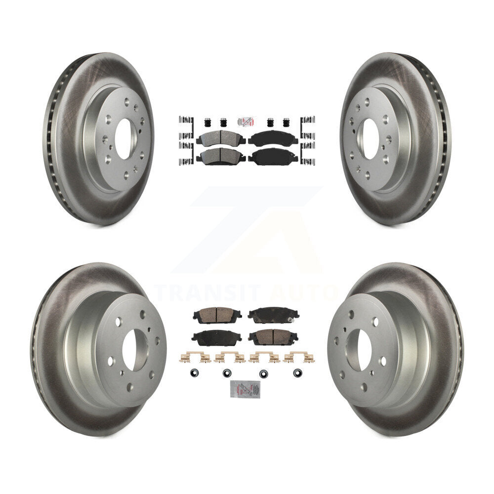 Front Semi-Metallic Rear Ceramic Pad Coated Brake Rotor Kit For GMC Sierra 1500 Chevrolet KGA-105681