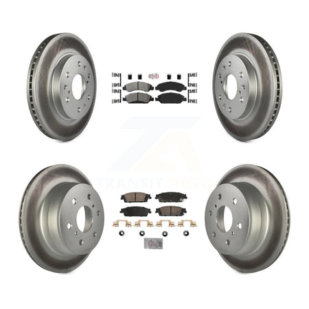 Front Semi-Metallic Rear Ceramic Pad Coated Brake Rotor Kit For GMC Sierra 1500 Chevrolet KGA-105681