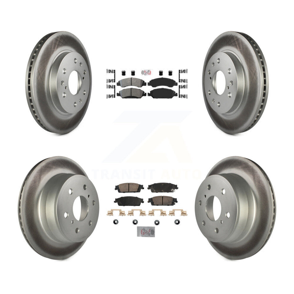 Front Semi-Metallic Rear Ceramic Pad Coated Brake Rotor Kit For GMC Sierra 1500 Chevrolet KGA-105681