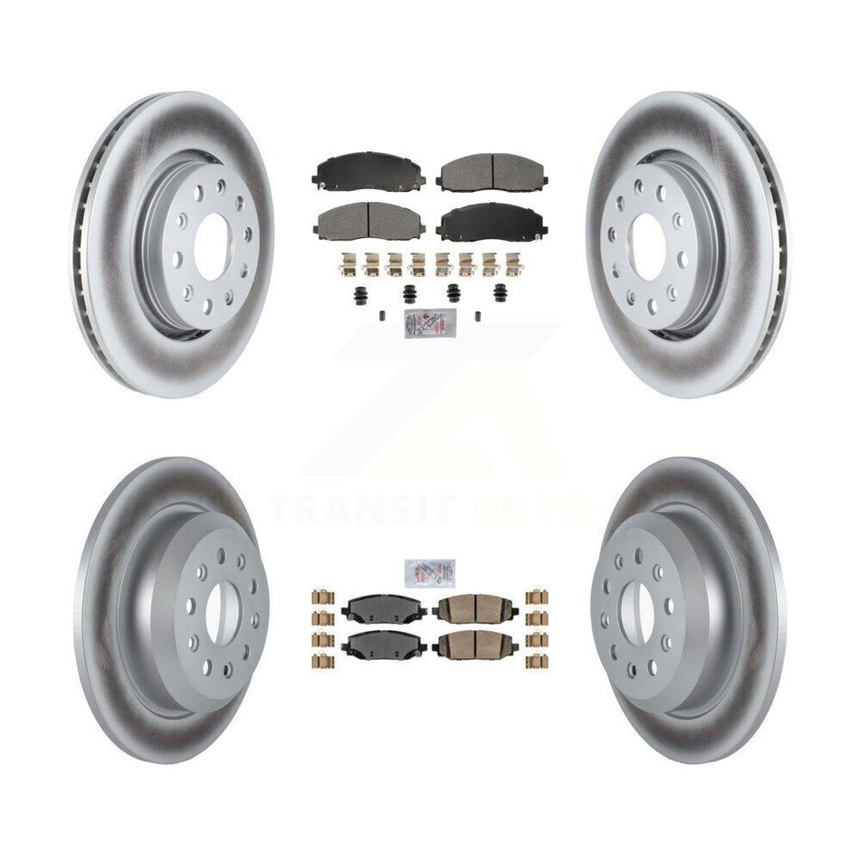 Front Semi-Metallic Rear Ceramic Pad Coat Brake Rotor Kit For 18-20 Jeep Wrangler Rubicon KGA-105686
