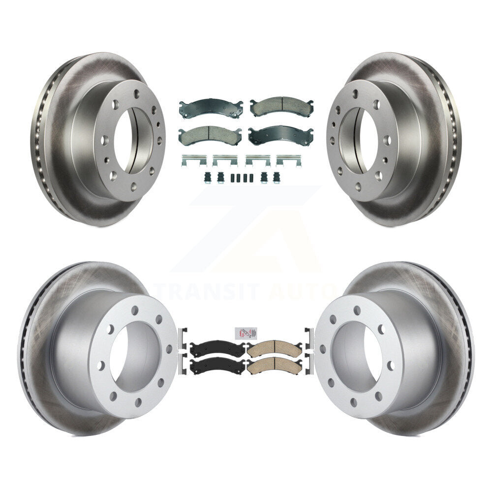 Front Rear Ceramic Pad Coated Brake Rotors Kit For Chevrolet GMC Silverado 3500 Sierra HD KGA-105690