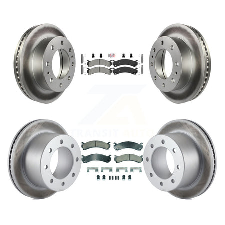 Front Semi-Metallic Rear Ceramic Pad Coat Brake Rotors Kit For Chevrolet GMC Silverado HD KGA-105691
