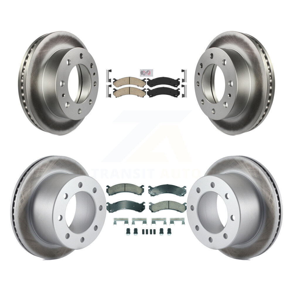 Front Rear Ceramic Pad Coated Brake Rotors Kit For Chevrolet GMC Silverado 3500 Sierra HD KGA-105692