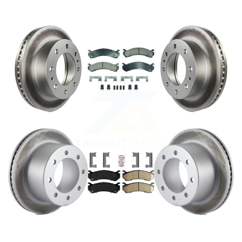 Front Rear Ceramic Pad Coat Brake Rotor Kit For GMC Sierra 3500 Classic With 12000 Lb GVW KGA-105694